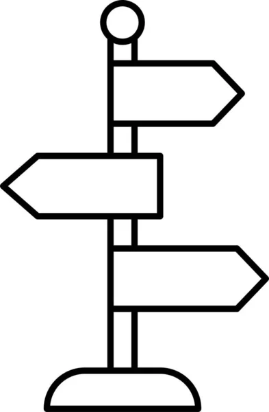 Board Richtung Linkes Symbol Umrissstil — Stockvektor