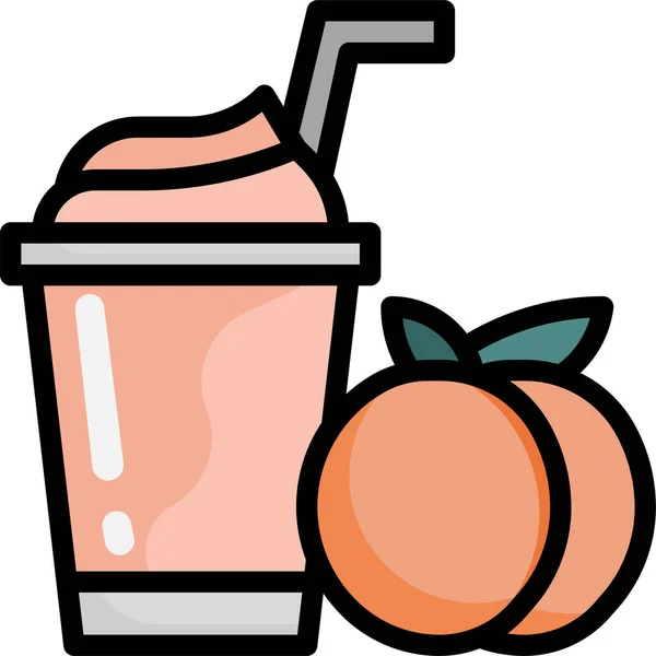 Peach Healthy Food Icon — Stock Vector