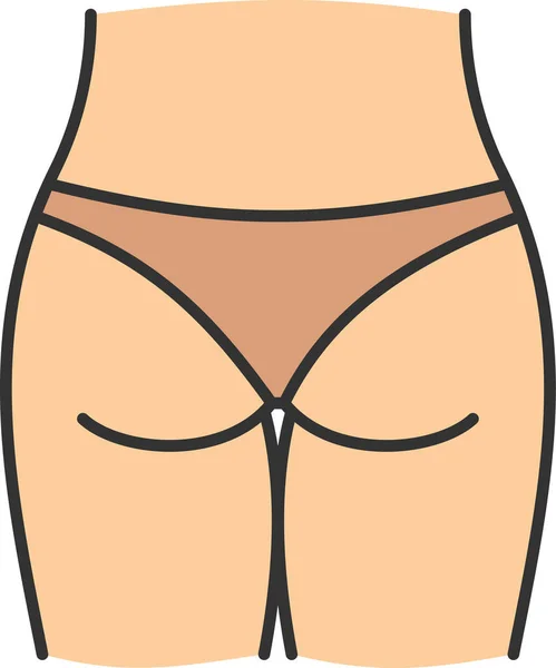 Back Body Part Butt Icon Filled Outline Style — Stockvektor