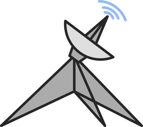 Antena Difusión Icono Medios Comunicación — Vector de stock