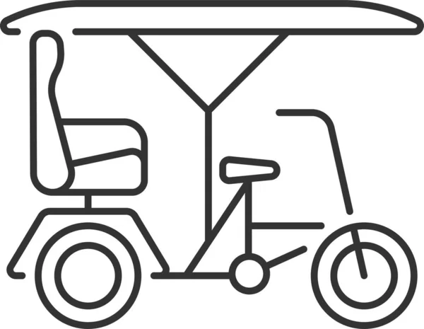 Ikona Turystyki Rowerowej Taksówką — Wektor stockowy