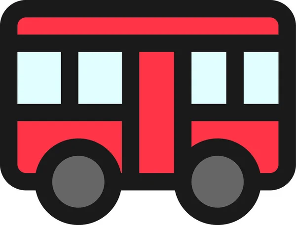 Bus Icône Des Transports Commun Dans Style Contour Rempli — Image vectorielle
