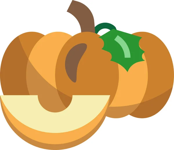 Cara Comida Calabaza Icono — Vector de stock