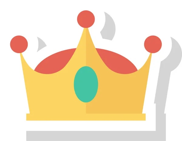 Kronkönigin Ikone Flachen Stil — Stockvektor
