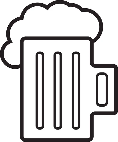 Ikona Piwa Alkoholowego Stylu Zarysu — Wektor stockowy