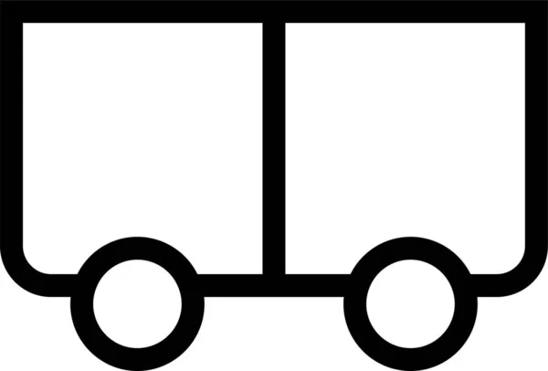 Automobil Container Transport Ikone Umrissen — Stockvektor