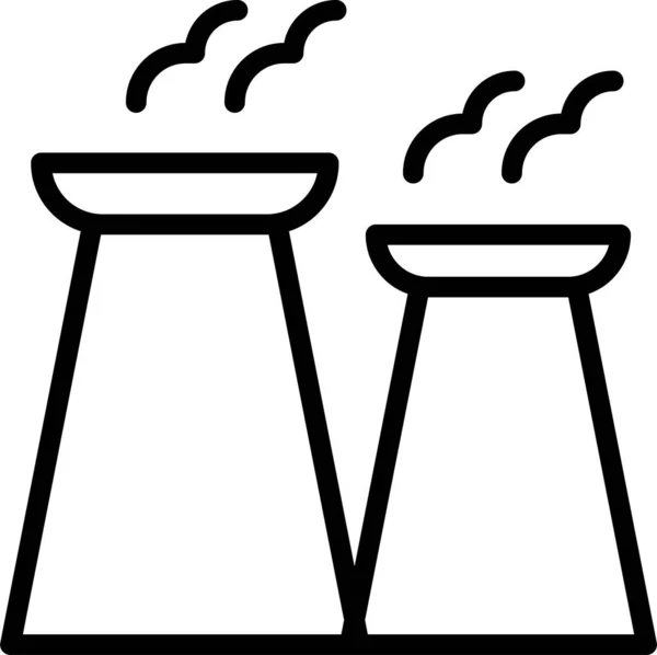 Icono Industria Chimenea Fábrica Estilo Esquema — Vector de stock