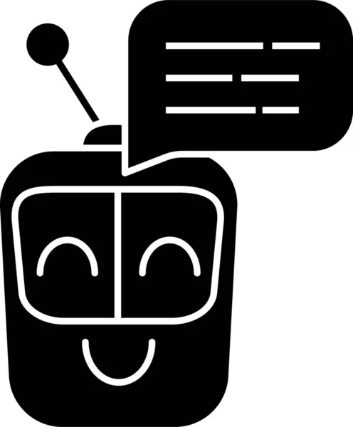 Assistant Bot Chat Symbol Solidem Stil — Stockvektor