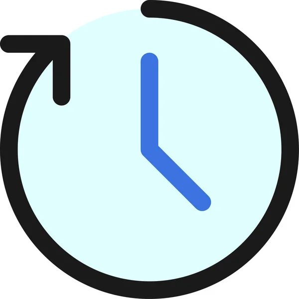 Time Clock Full Icon Fill Outline Style — Stockový vektor
