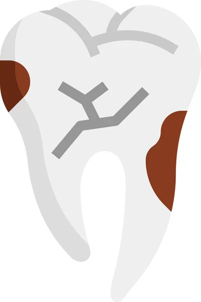 Holte Caries Tand Pictogram — Stockvector