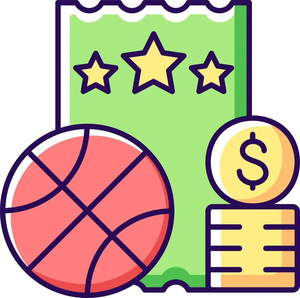 Sport Spel Basket Lotto Ikon — Stock vektor