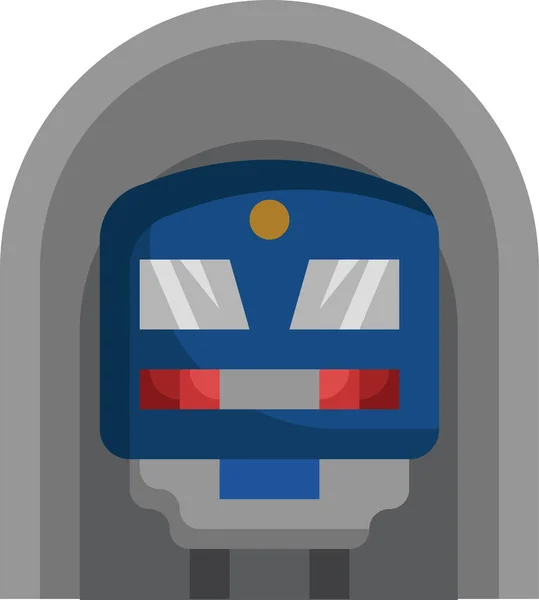 Túnel Tren Transporte Icono — Vector de stock