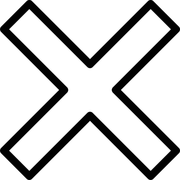 Cross Löschen Mathematik Symbol Umrissstil — Stockvektor