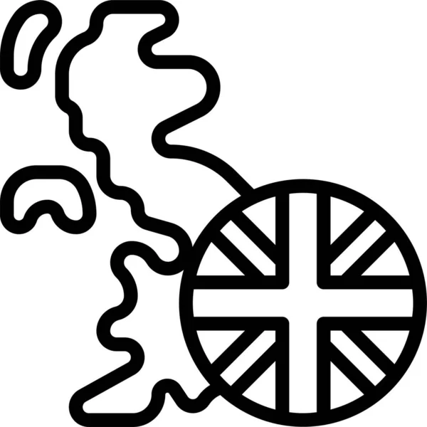 Ενωμένη Εικόνα Σημαία Βασίλειο Στυλ Περίγραμμα — Διανυσματικό Αρχείο