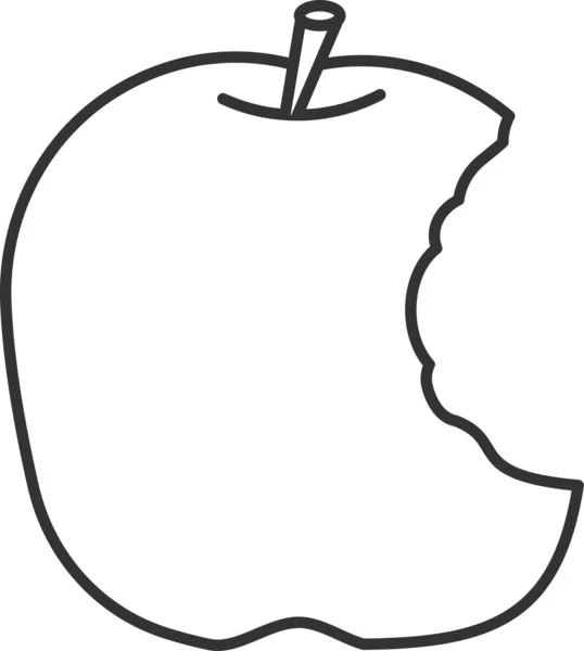 Manzana Fresca Icono Estilo Esquema — Vector de stock