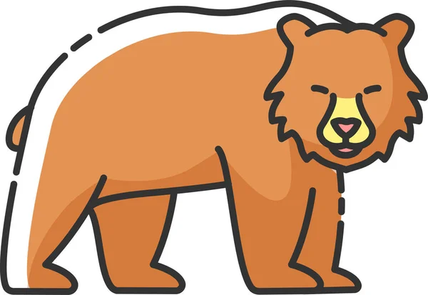 Ikona Zvířete Medvěd Hnědý Ikona — Stockový vektor