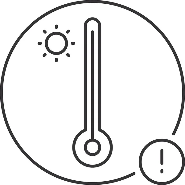 Ikona Alarmu Temperatury Gorącej — Wektor stockowy