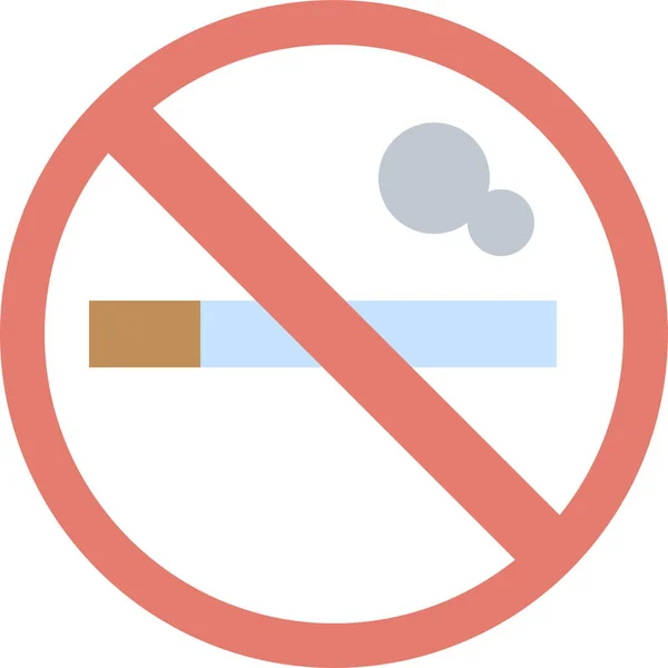 Cigarette Santé Icône Médicale Dans Style Plat — Image vectorielle