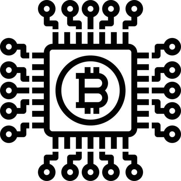 Ícone Criptomoeda Rede Bitcoin —  Vetores de Stock