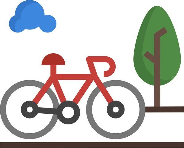 Cykelspåret Cykel Ikon — Stock vektor