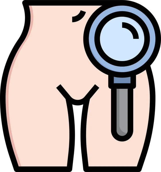 Gynecology Vagina Magnifying Icon Filled Outline Style — Stockový vektor