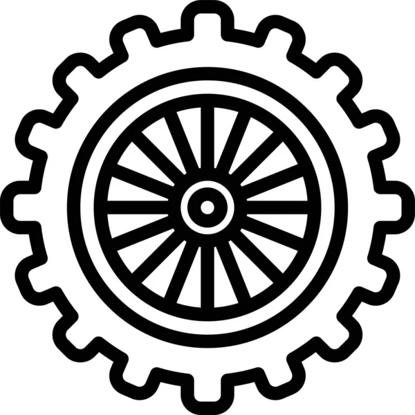 Icono Pieza Engranaje Bicicleta Estilo Esquema — Vector de stock