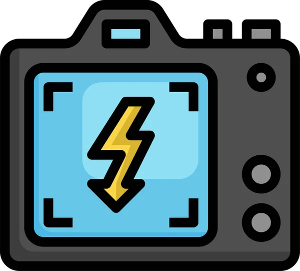 Fényképezőgép Flash Fotózás Ikon — Stock Vector