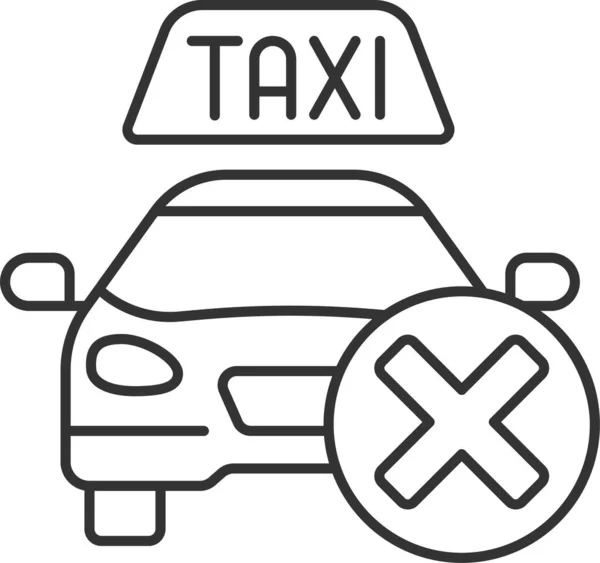 Taxi Service Annuleren Vervoer Pictogram Grote Lijnen Stijl — Stockvector