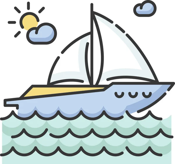 Nautical Tourism Sailing Sport Yacht Icon Icon — 图库矢量图片