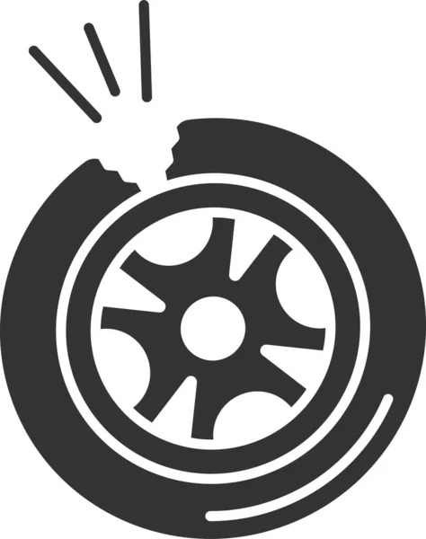Automobile Broken Car Icon Solid Style — 图库矢量图片