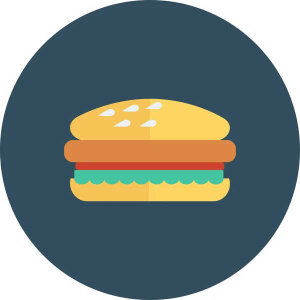 Burger Cheeseburger Deliciuous Ikon Platt Stil — Stock vektor