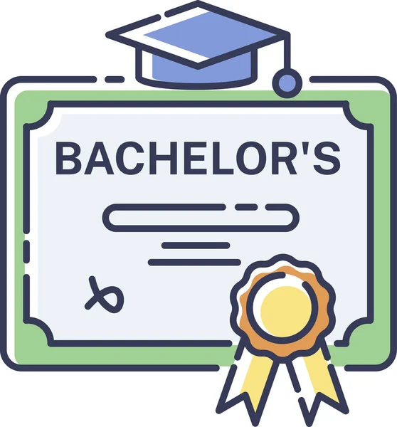 Bachelors Degree Bachelors Degree Icon Diploma Icon — Stock Vector