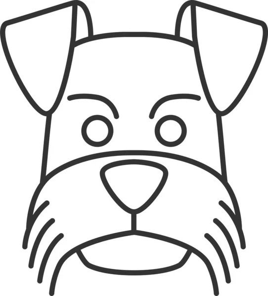 Ras Hond Mini Icoon Grote Lijnen Stijl — Stockvector