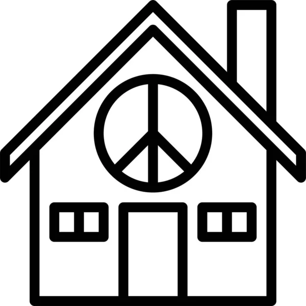 Home Vrede Culturen Icoon — Stockvector