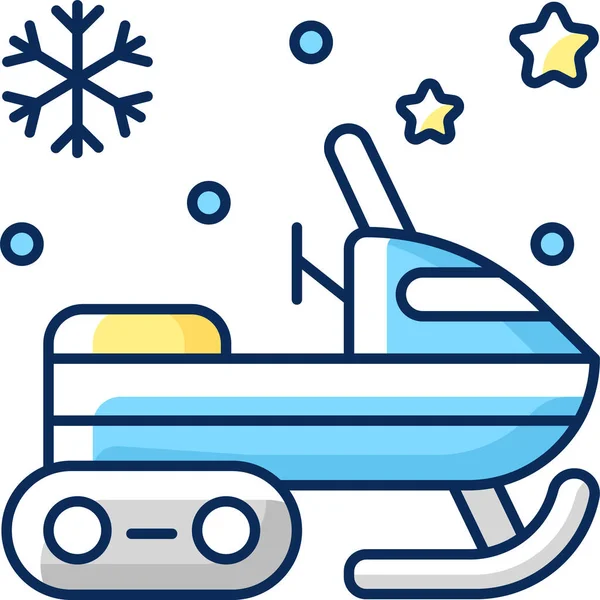 Moto Nieve Icono Invierno — Vector de stock