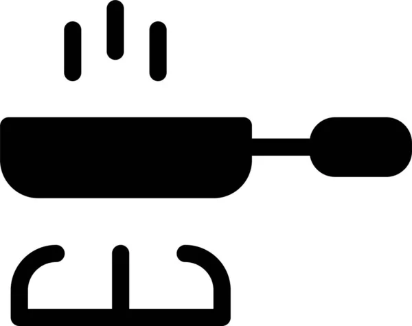 Горелка Жарки Значок Твердом Стиле — стоковый вектор