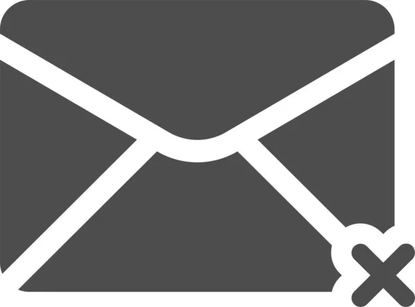 Email Mail Supprimer Icône Dans Style Solide — Image vectorielle