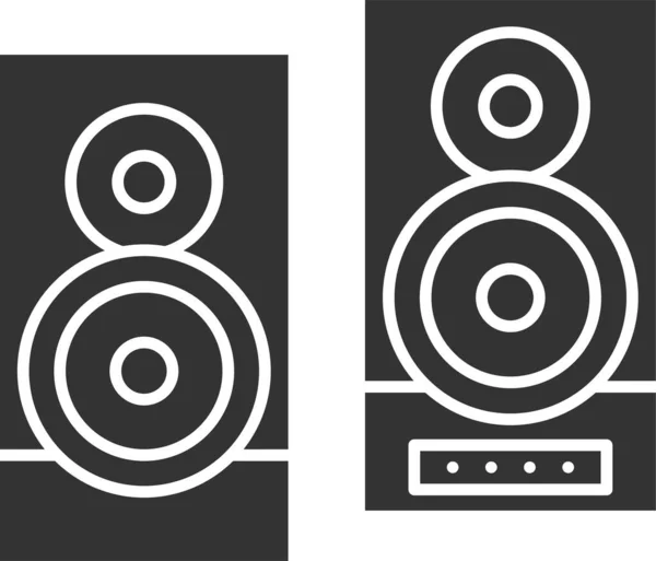 Audio Disco Hangszóró Ikon Szilárd Stílusban — Stock Vector