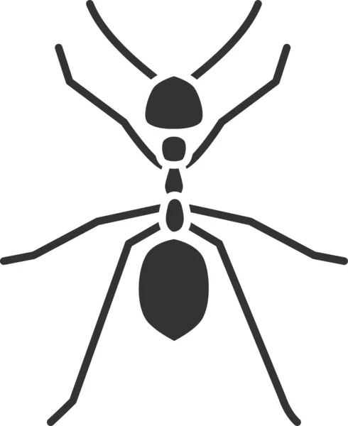 Animal Fourmi Coléoptère Icône Dans Style Solide — Image vectorielle