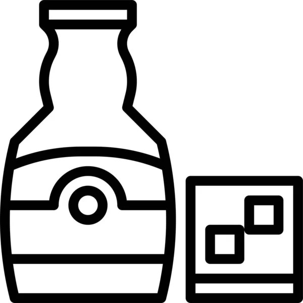 Ikon Minuman Botol Dalam Gaya Outline - Stok Vektor