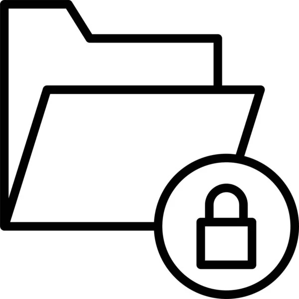 Files Lock Private Icon — Stock Vector