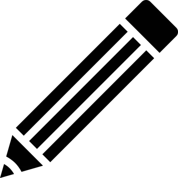 Bewerken Pen Potlood Pictogram Solide Stijl — Stockvector