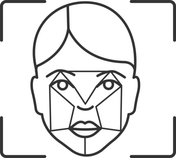 Analyse Ansigt Faceprint Ikon Skitse Stil – Stock-vektor