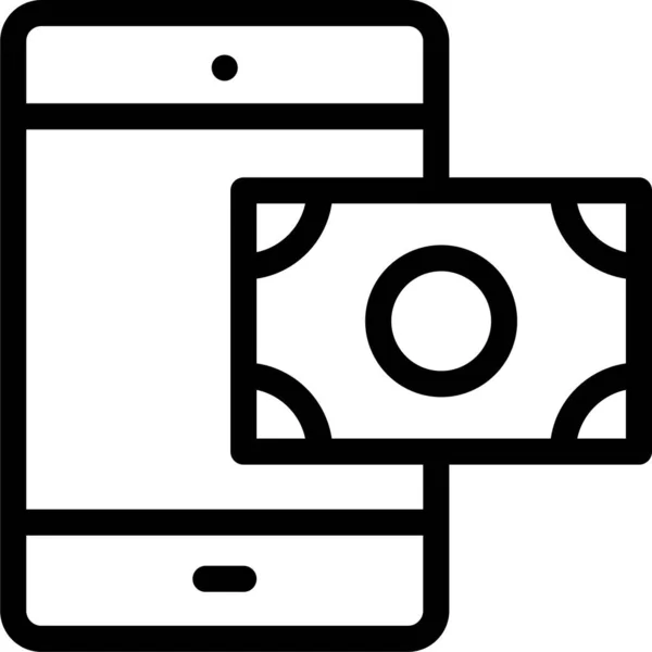 Картковий Пристрій Мобільна Іконка Стилі Контурів — стоковий вектор