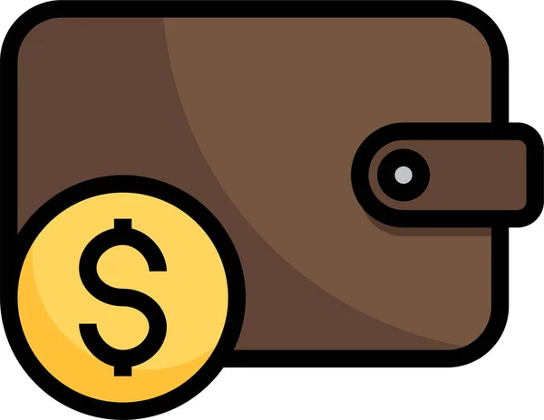 Billetera Dinero Efectivo Icono — Vector de stock