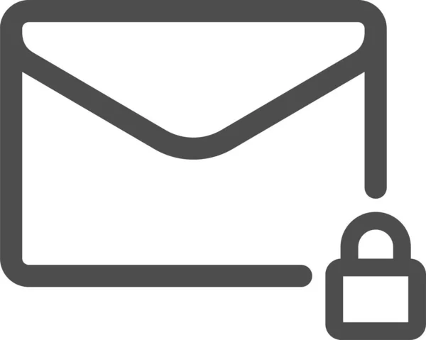 Ícone Bloqueado Criptografado Mail Estilo Esboço —  Vetores de Stock
