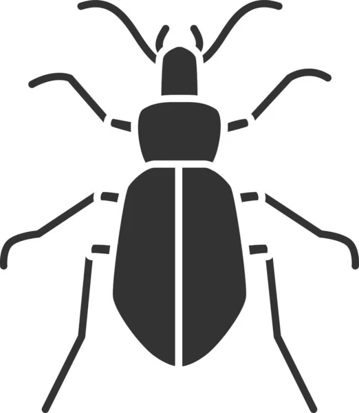 Icône Bug Scarabée Animal Dans Style Solide — Image vectorielle