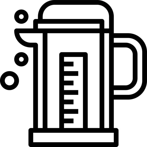 Kaffeetrinken Essen Ikone Umriss Stil — Stockvektor