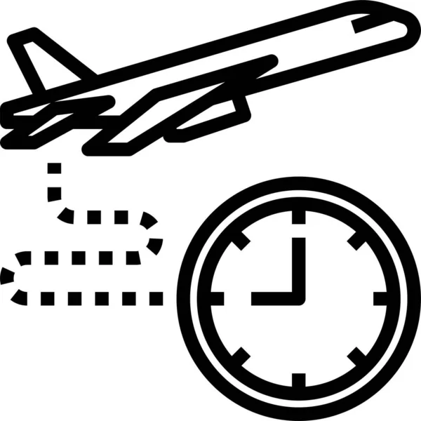 Αεροπορική Εταιρεία Επιβίβασης Εικονίδιο Ρολόι Στην Κατηγορία Τουρισμού Ξενοδοχεία Φιλοξενία — Διανυσματικό Αρχείο