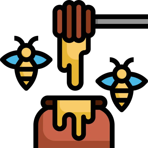 Včelařská Ikona Včely — Stockový vektor